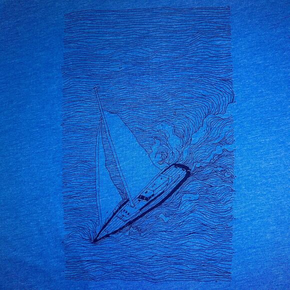 Blade and Blue San Francisco Single Stitch Sailboat and Waves Graphic Tee Medium - Picture 3 of 8